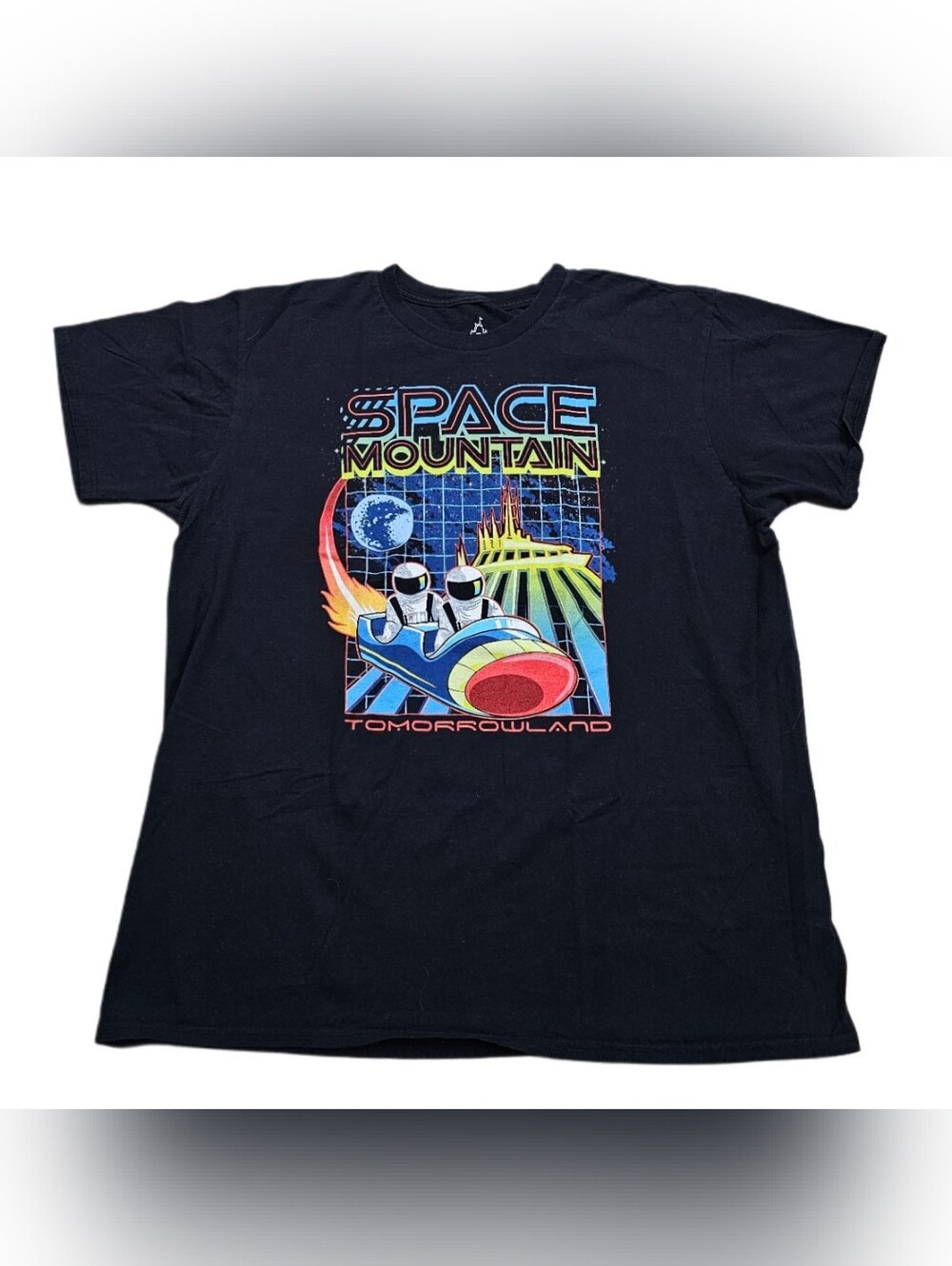 Vtg Disney Space Mountain T-Shirt Adult XL Tomorrowland Graphic Roller Coaster